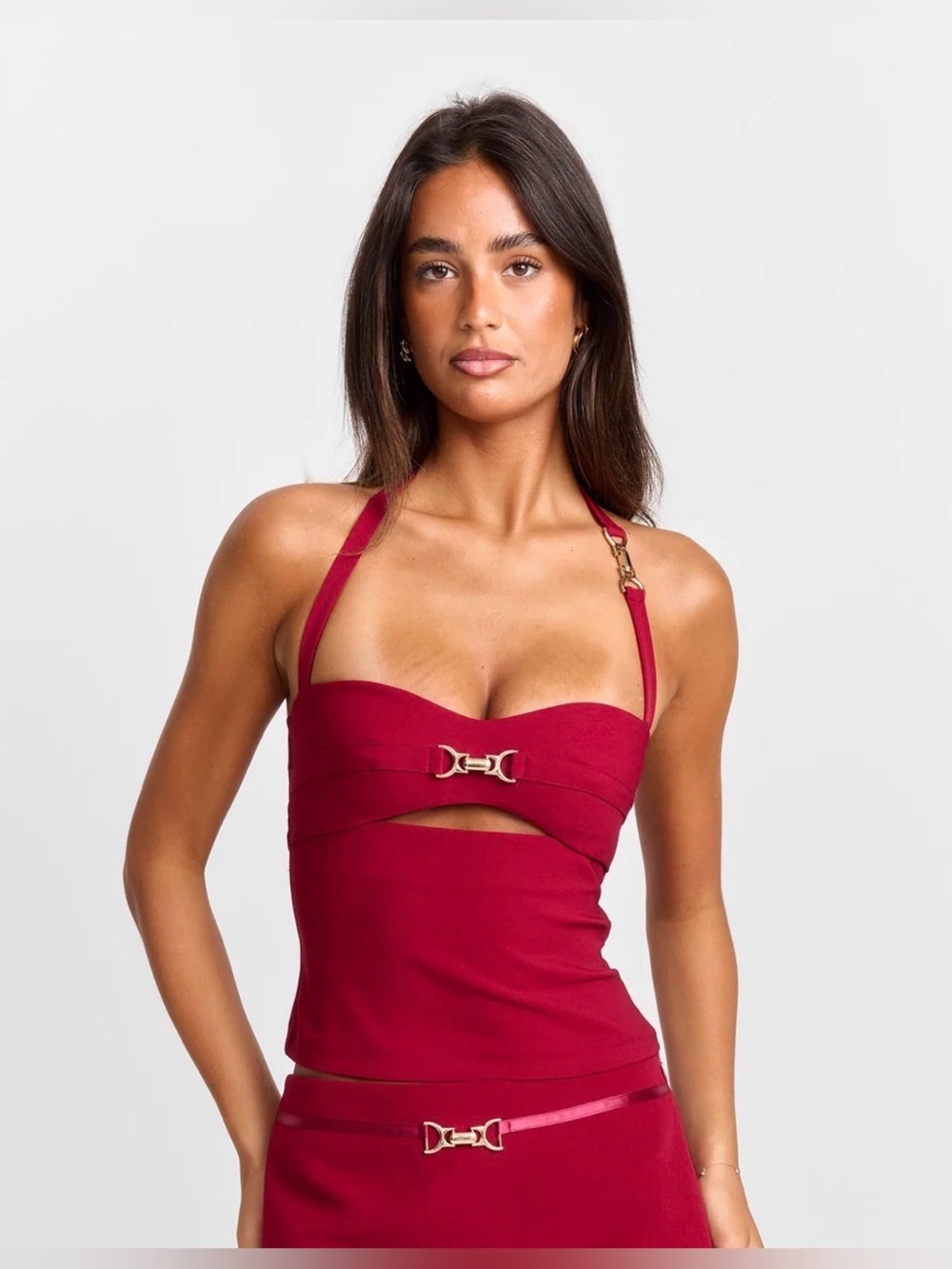 Sasha Therese Zhara Bustier Top Red XS